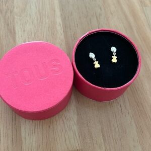 TOUS bear pendant earrings studs